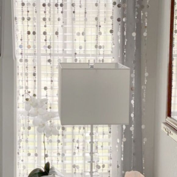 WEDDING DECORATIONS Bubbles Beaded Curtain - Silver 3 ft x 6 ft - Picture 6 of 15